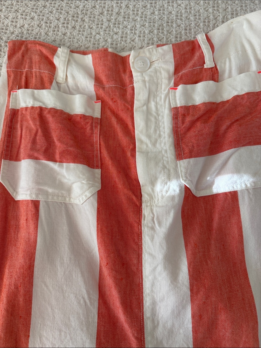 Anthropologie Peach & Cream Vertical Stripe Maxi Skirt - Picture 2 of 5